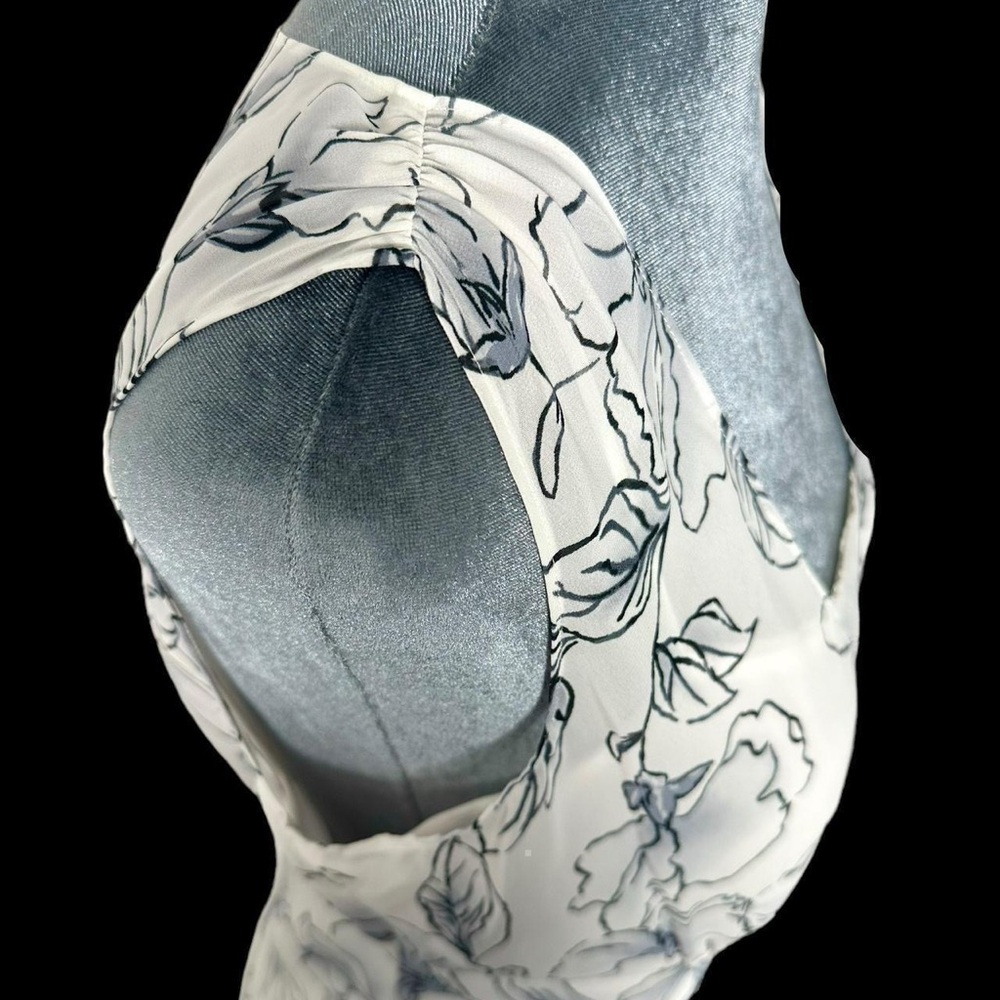 Ann Taylor LOFT sheer white chiffon floral empire waist tank top layered cami 6 - Picture 4 of 8